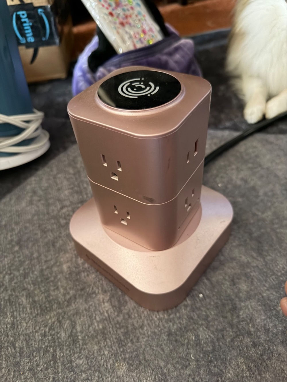 Swivel power tower rose gold